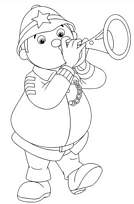 coloriage le gendarme joue de la trompette